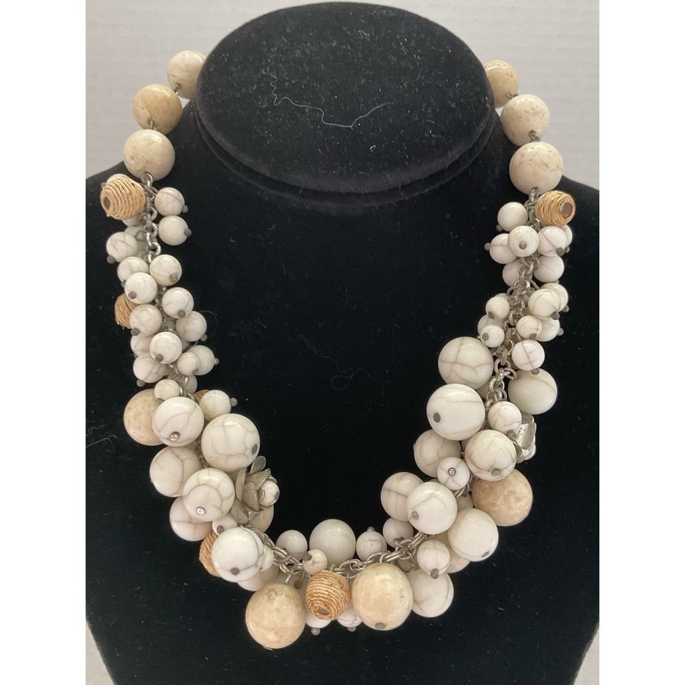 White House Black Market Beaded Statement Necklace Vintage Estate Jewelry